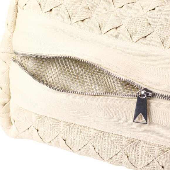 BOTTEGA VENETA Cream Canvas Intrecciato Shoulder Bag - Picture 6 of 10